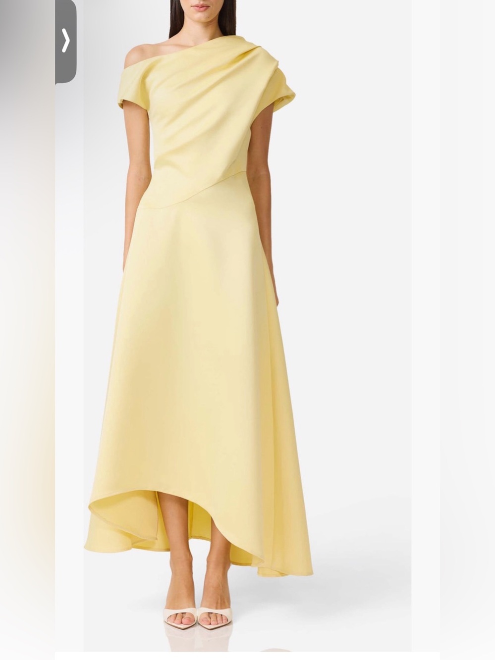 Elliatt Pale Yellow High-Low Asymmetric Hem Dress